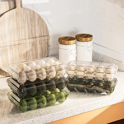 Egg Storage Box 15 Grids - Stackable, Transparent, Fresh - Keeping - EmporiumForAll