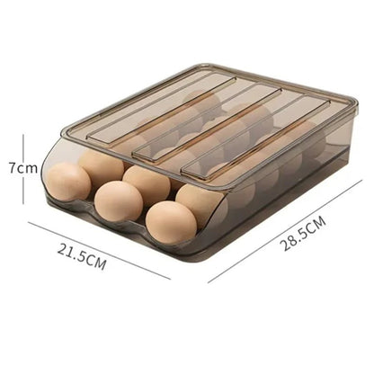 Egg Storage Box - Auto - Fill Fridge Rack, Kitchen Organizer - EmporiumForAll