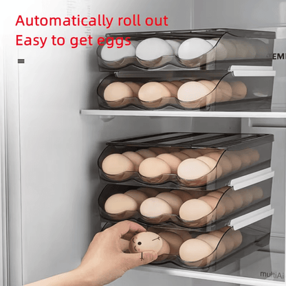 Egg Storage Box - Auto - Fill Fridge Rack, Kitchen Organizer - EmporiumForAll