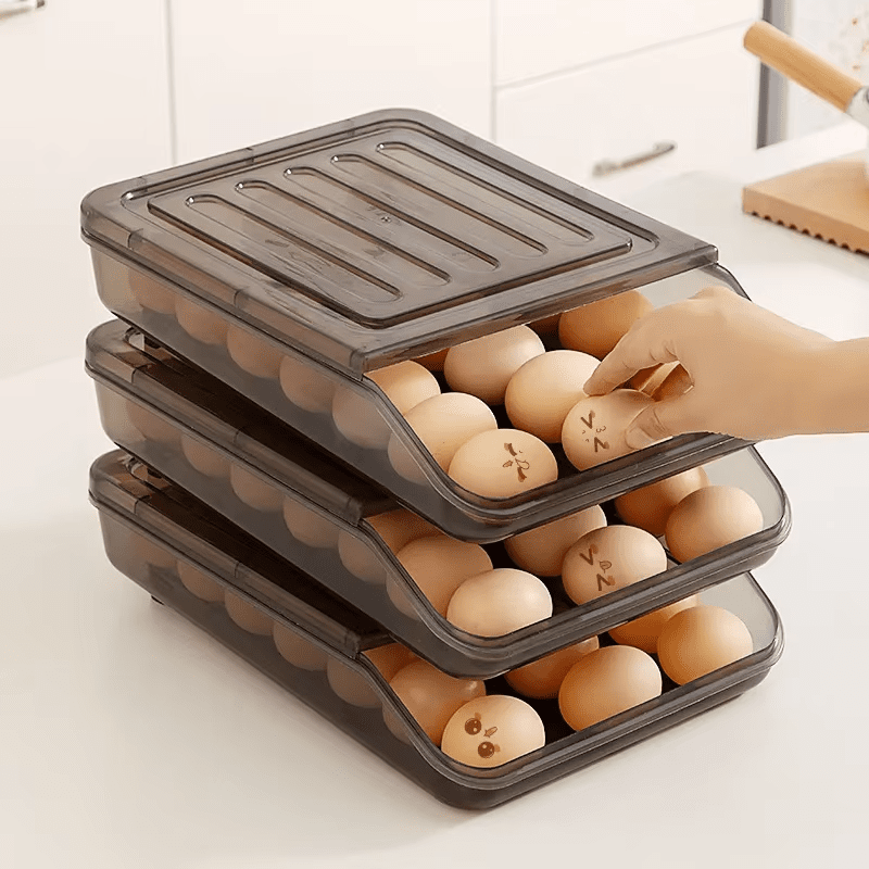 Egg Storage Box - Auto - Fill Fridge Rack, Kitchen Organizer - EmporiumForAll