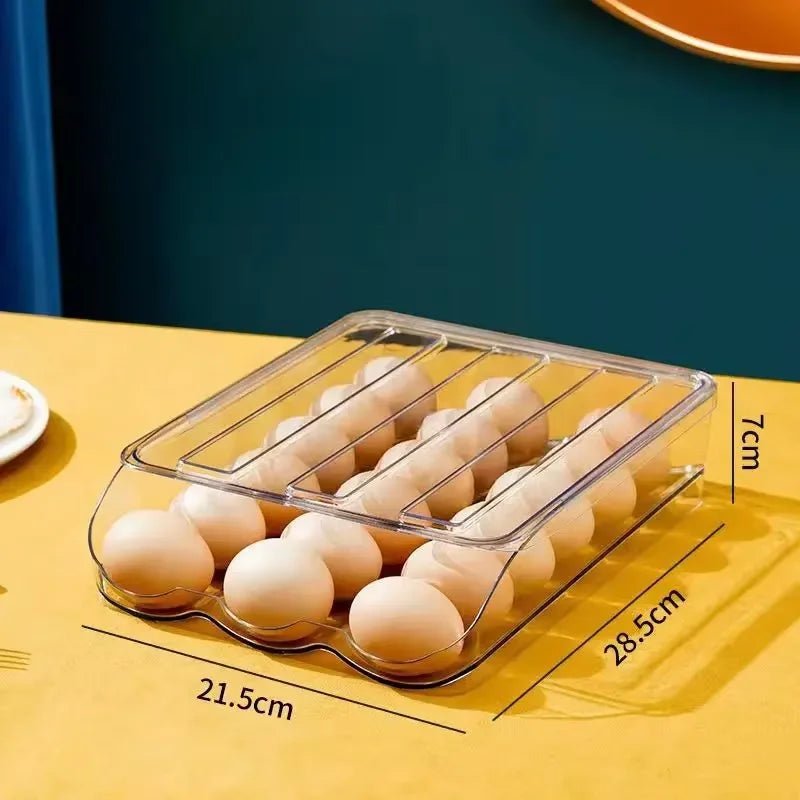 Egg Storage Box - Auto - Fill Fridge Rack, Kitchen Organizer - EmporiumForAll
