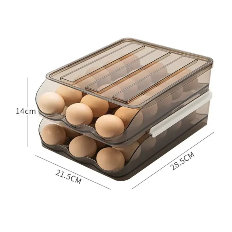 Egg Storage Box - Auto - Fill Fridge Rack, Kitchen Organizer - EmporiumForAll