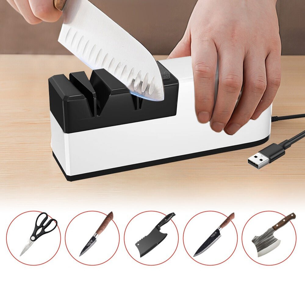 Electric Knife Sharpener USB Rechargeable 4 - Slot Home Kitchen - EmporiumForAll