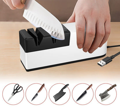 Electric Knife Sharpener USB Rechargeable 4 - Slot Home Kitchen - EmporiumForAll
