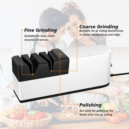 Electric Knife Sharpener USB Rechargeable 4 - Slot Home Kitchen - EmporiumForAll
