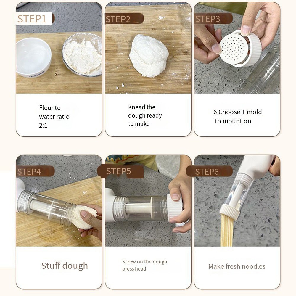 Electric Pasta Maker - 6 Shapes, USB Rechargeable, Portable - EmporiumForAll