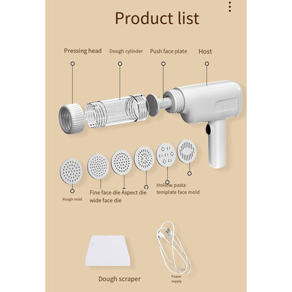 Electric Pasta Maker - 6 Shapes, USB Rechargeable, Portable - EmporiumForAll