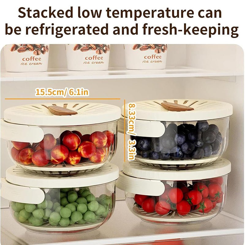 Fruit & Veggie Strainer: 2 - in - 1 Drain Basket with Lid - EmporiumForAll