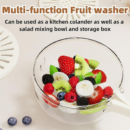 Fruit & Veggie Strainer: 2 - in - 1 Drain Basket with Lid - EmporiumForAll