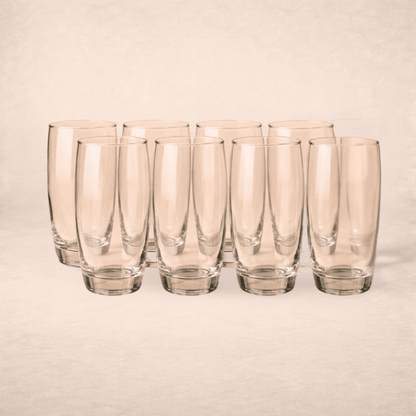 Glassware Set of 8 - Heavy Base, Clear - EmporiumForAll