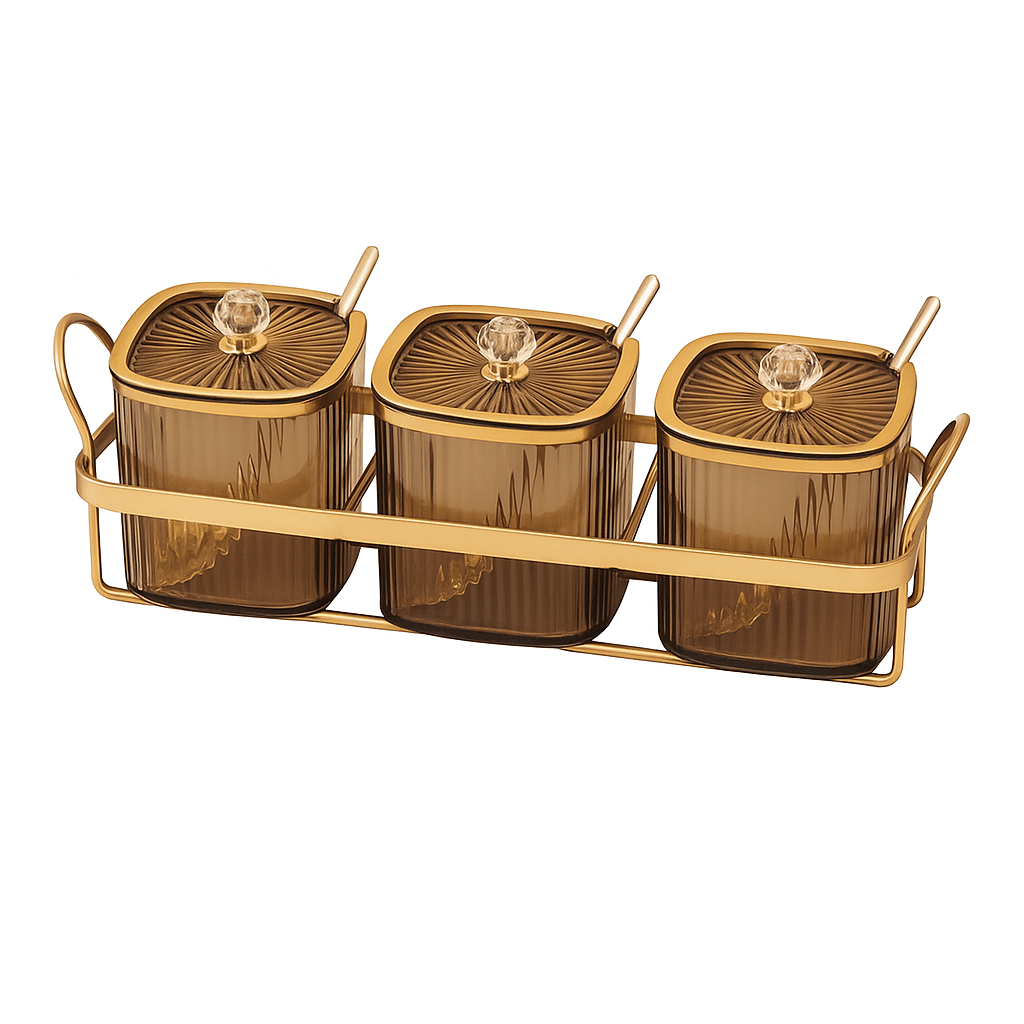 3 pcs set Brown Square