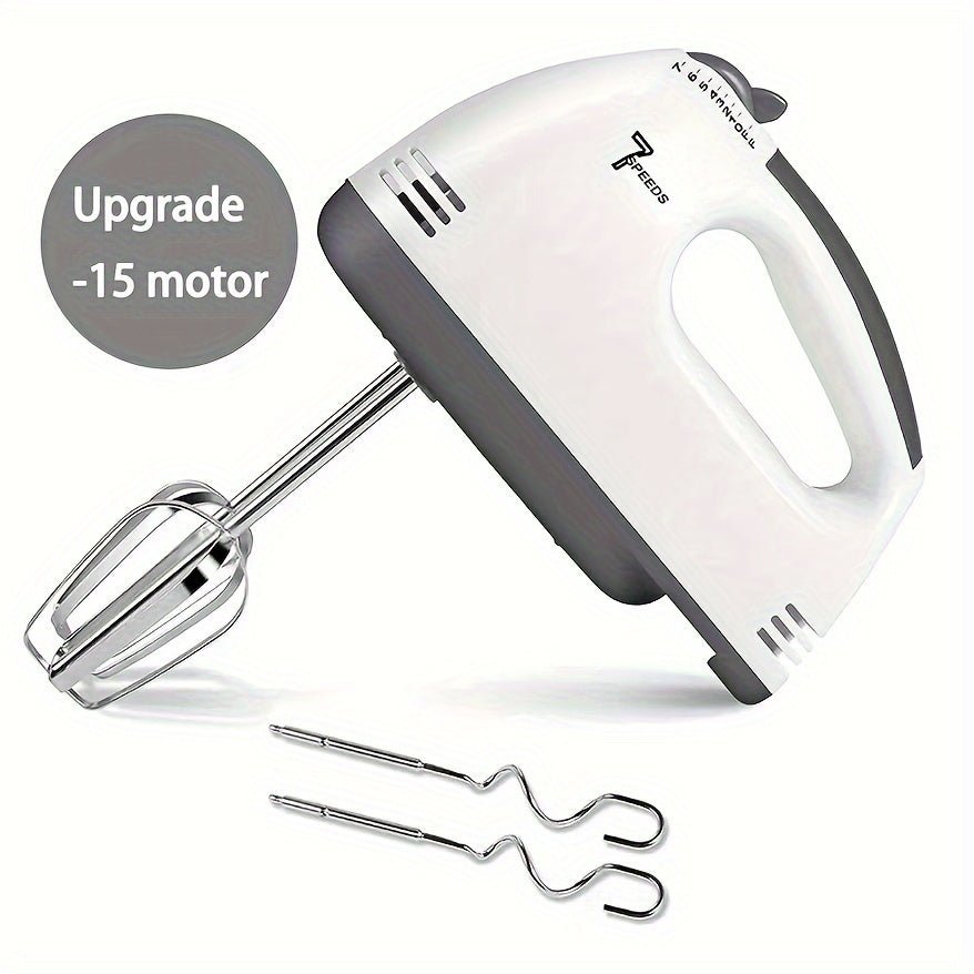 Hand Mixer 7 - Speed, Stainless Steel, Perfect for Baking & Whisking - EmporiumForAll