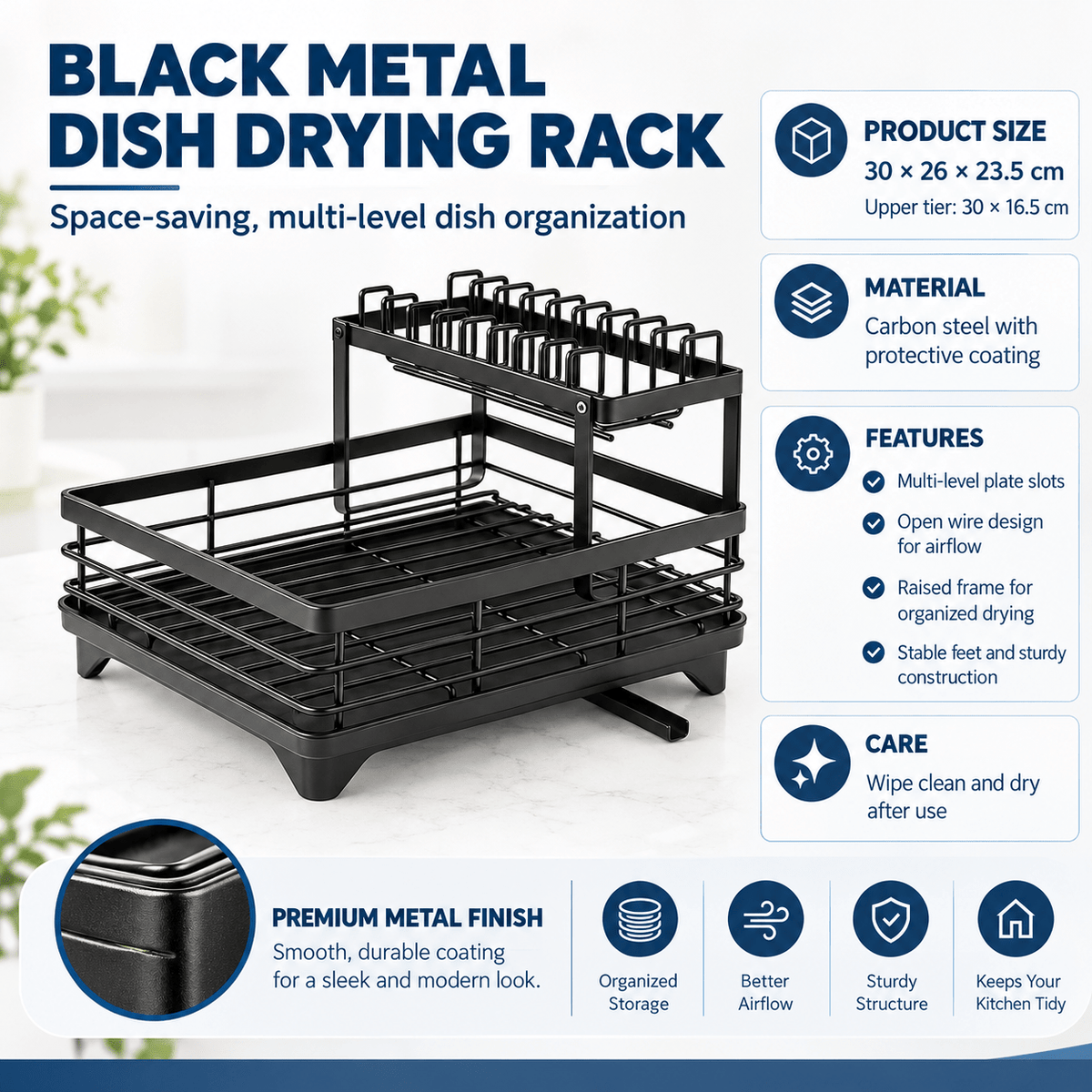 Kitchen Sink Organization Bundle – Dish Drainer & Accessories - EmporiumForAll