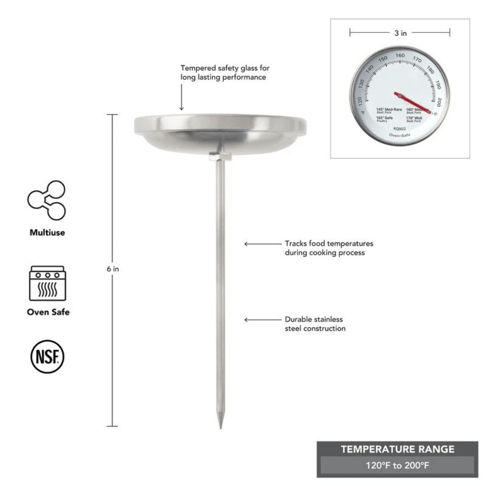 Meat Thermometer 3 Inch Analog Easy Read Precision Cooking Tool New - EmporiumForAll