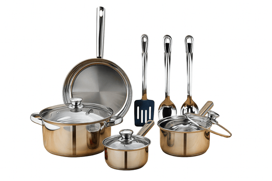 Nonstick Stainless Steel Cookware Set - 10 - Piece Kitchen Essential - EmporiumForAll