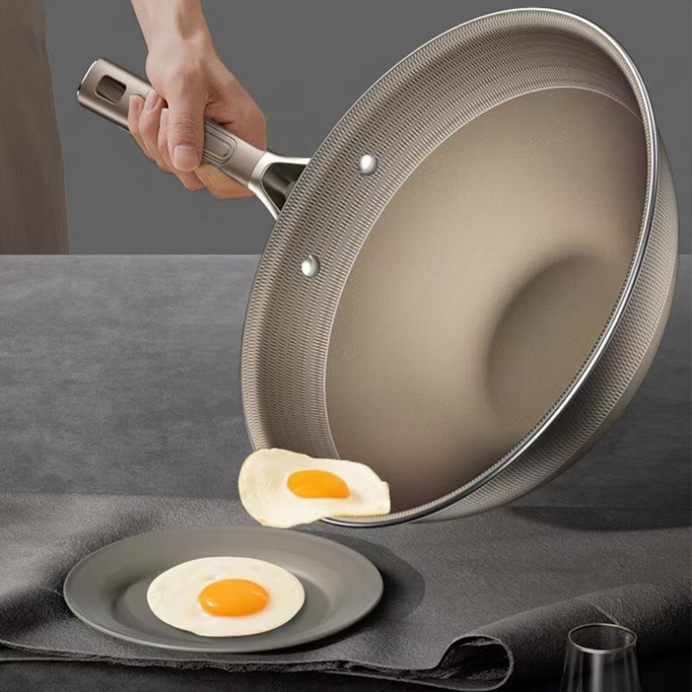 Nonstick Titanium Wok Frying Pan - Induction & Gas Stove Safe - EmporiumForAll