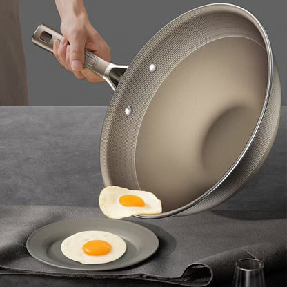 Nonstick Titanium Wok Frying Pan - Induction & Gas Stove Safe - EmporiumForAll