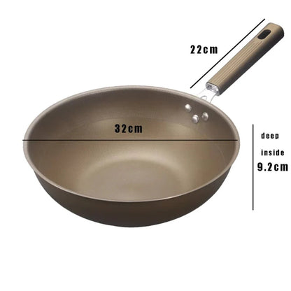 Nonstick Titanium Wok Frying Pan - Induction & Gas Stove Safe - EmporiumForAll