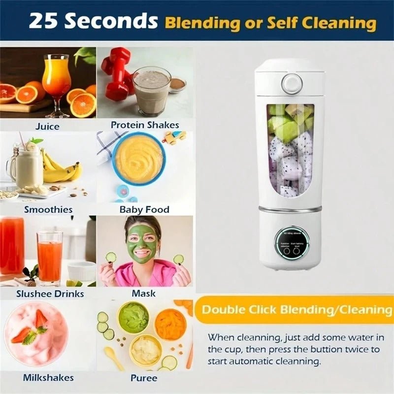 Portable Juice Blender 700ML - 12 - Blades for Smoothies & Shakes - EmporiumForAll