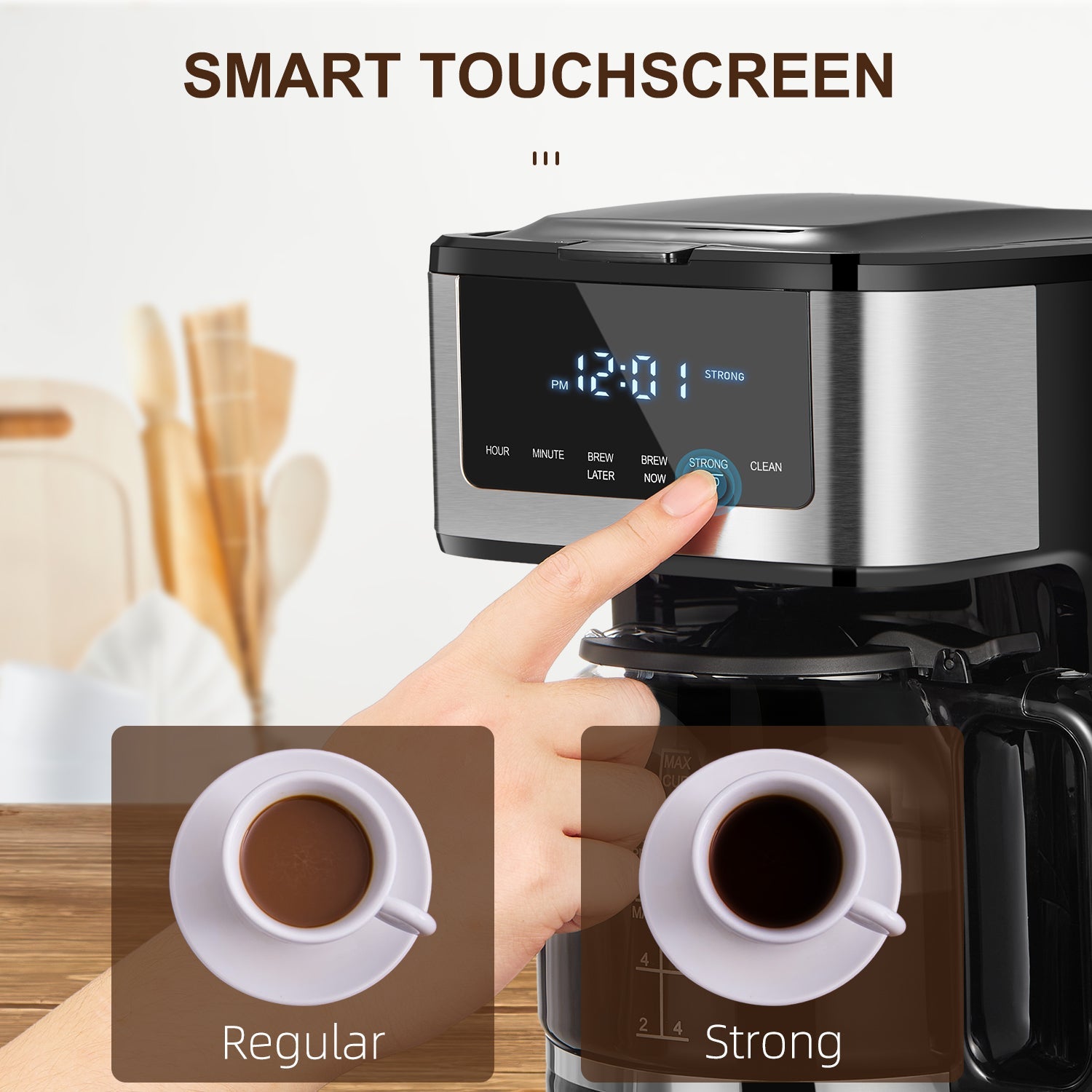 Programmable Drip Coffee Maker 12 - Cup with Touchscreen - EmporiumForAll
