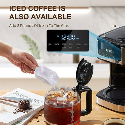 Programmable Drip Coffee Maker 12 - Cup with Touchscreen - EmporiumForAll