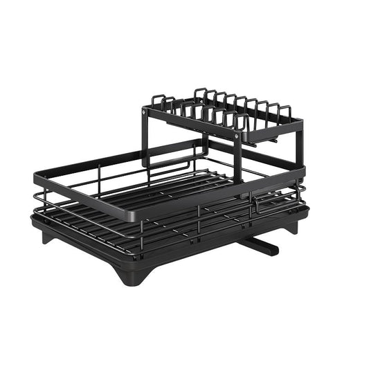 Rustproof Dish Drainer - Adjustable Spout & Large Capacity - EmporiumForAll