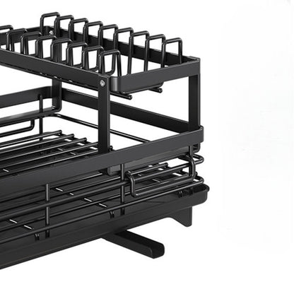 Rustproof Dish Drainer - Adjustable Spout & Large Capacity - EmporiumForAll