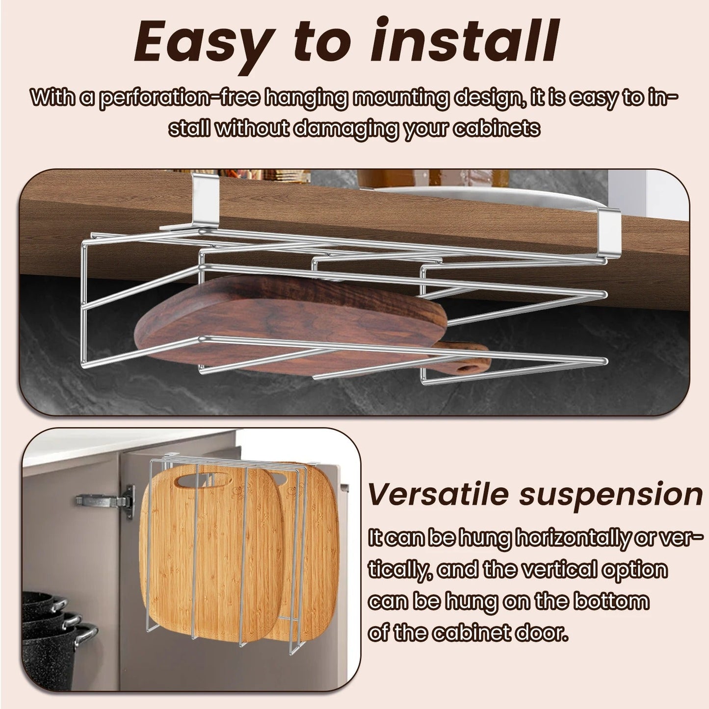 Rustproof Stainless Steel Kitchenware Storage Rack - EmporiumForAll