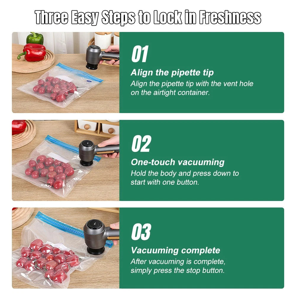 USB Rechargeable Vacuum Sealer Pump for Food Storage