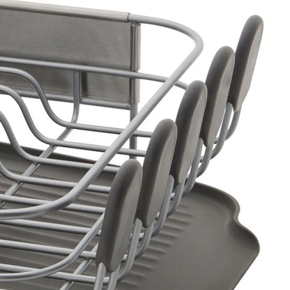 Compact Stainless Steel Dish Rack with Drain Board