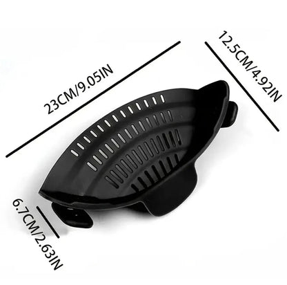 Clip-On Pot Strainer Adjustable Silicone Drainer for Pans & Bowls Kitchen