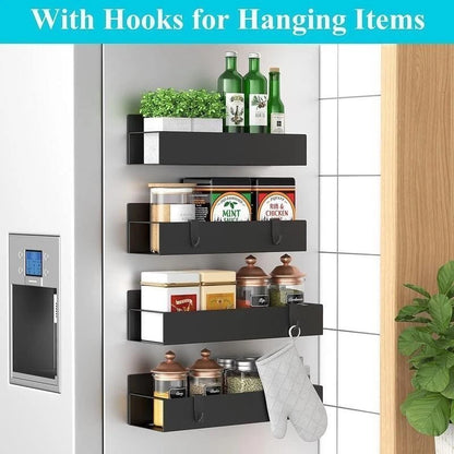 4 Pack Magnetic Spice Rack Organizer Heavy Duty Storage Refrigerator Oven New