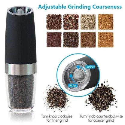 Gravity Electric Salt &amp; Pepper Grinder – Automatic Tilt-to-Spice Mill