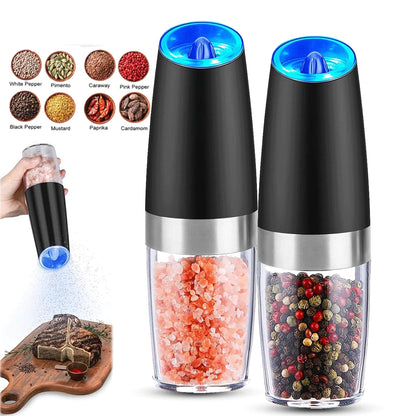 Gravity Electric Salt &amp; Pepper Grinder – Automatic Tilt-to-Spice Mill