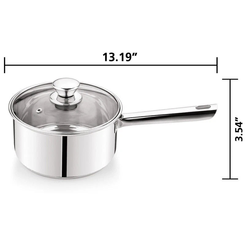 Stainless Steel 10 - Piece Cookware Set Induction Compatible Kitchen Essential New - EmporiumForAll