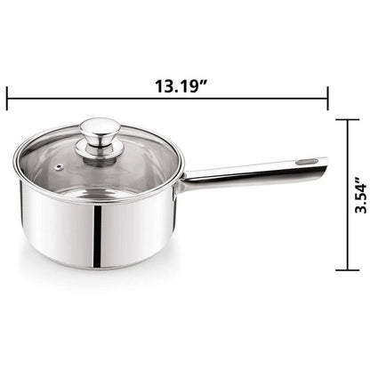 Stainless Steel 10 - Piece Cookware Set Induction Compatible Kitchen Essential New - EmporiumForAll
