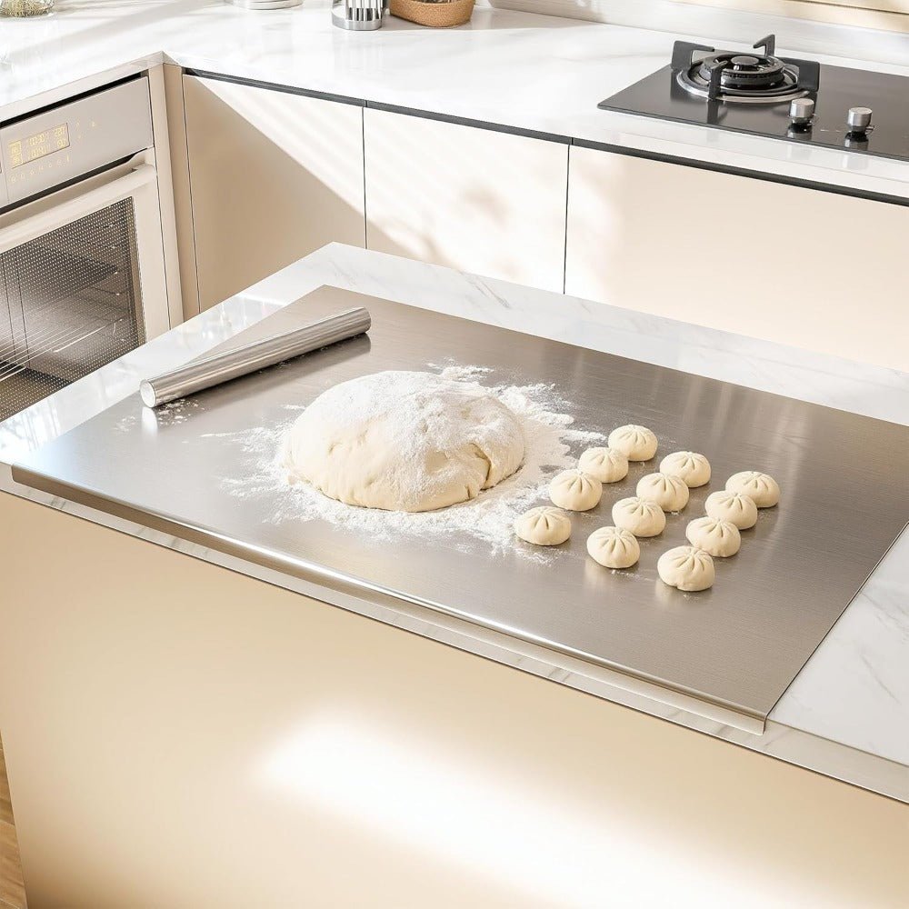 Stainless Steel Cutting Board for Dough, Chopping & More - EmporiumForAll