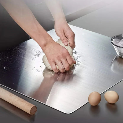 Stainless Steel Cutting Board for Dough, Chopping & More - EmporiumForAll