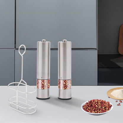 Stainless Steel Electric Salt & Pepper Grinder - Easy One - Touch - EmporiumForAll