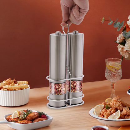 Stainless Steel Electric Salt & Pepper Grinder - Easy One - Touch - EmporiumForAll