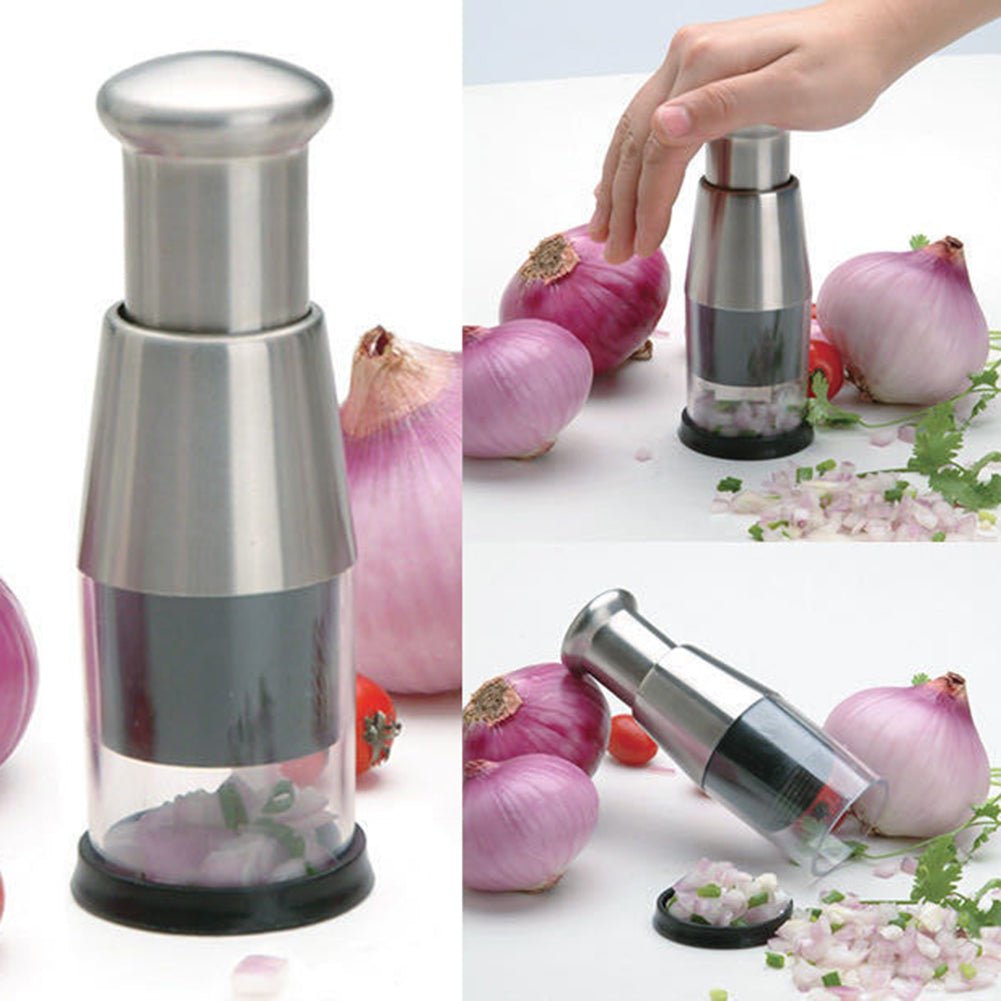 Stainless Steel Hand Chopper - Effortless Garlic & Veggie Mincer - EmporiumForAll