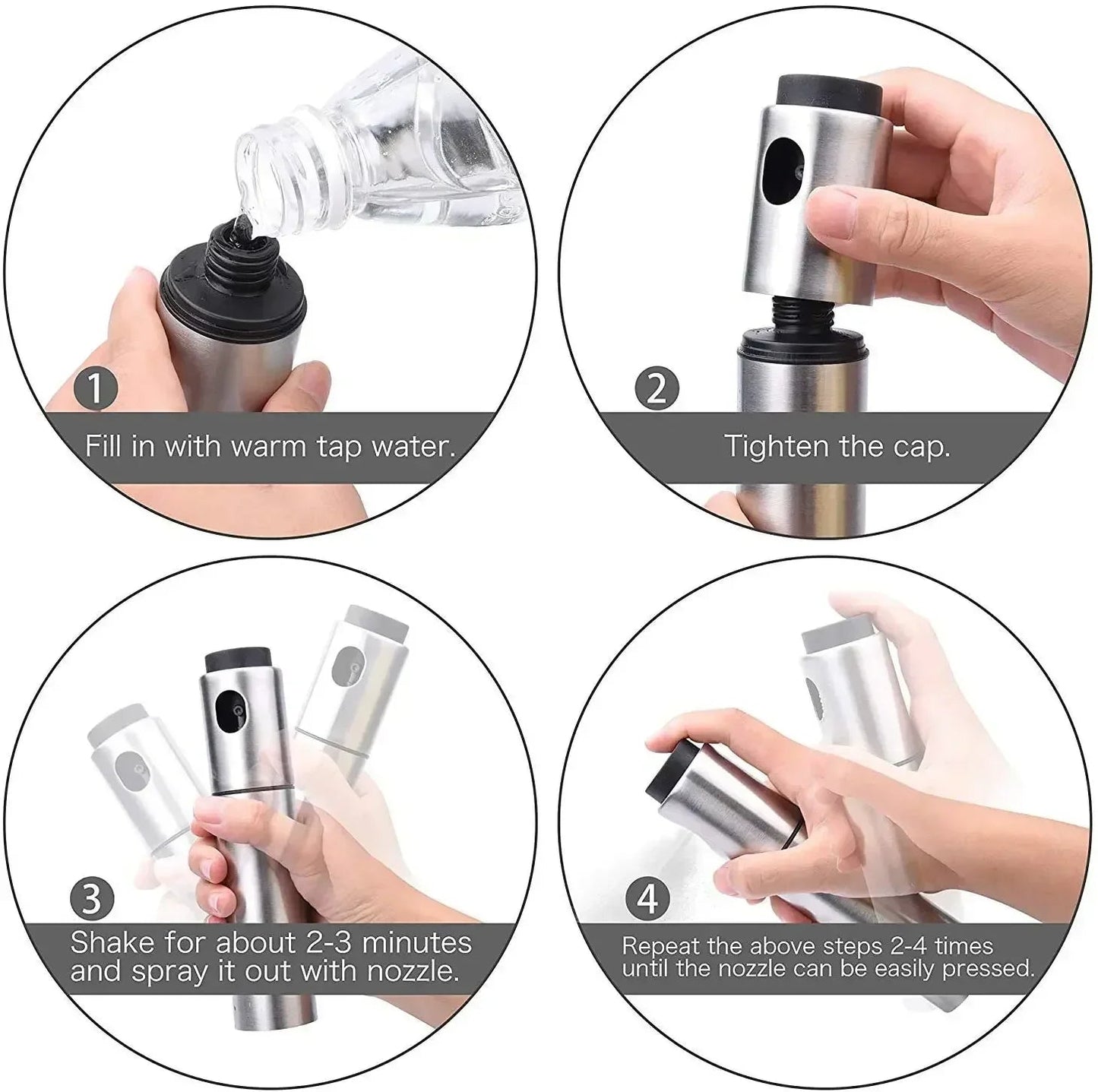 Stainless Steel Oil Sprayer 100ML - BBQ & Kitchen Essential - EmporiumForAll