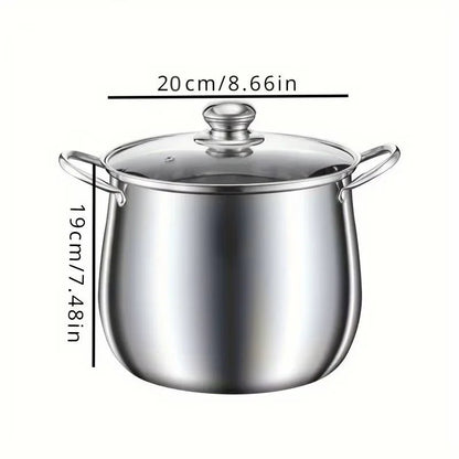 Stainless Steel Soup Pot - Large Capacity, Induction Ready - EmporiumForAll