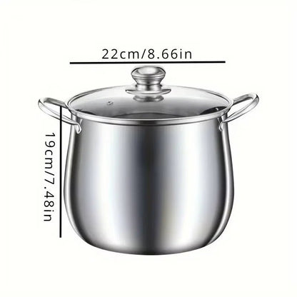 Stainless Steel Soup Pot - Large Capacity, Induction Ready - EmporiumForAll