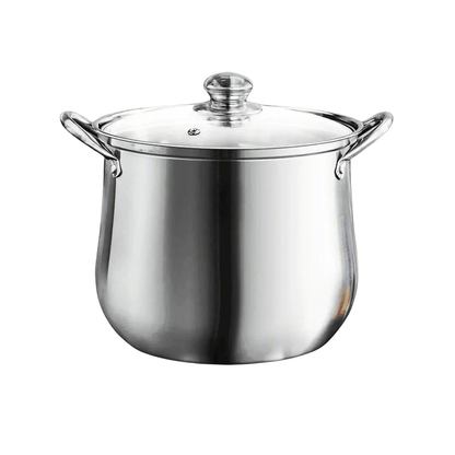 Stainless Steel Soup Pot - Large Capacity, Induction Ready - EmporiumForAll