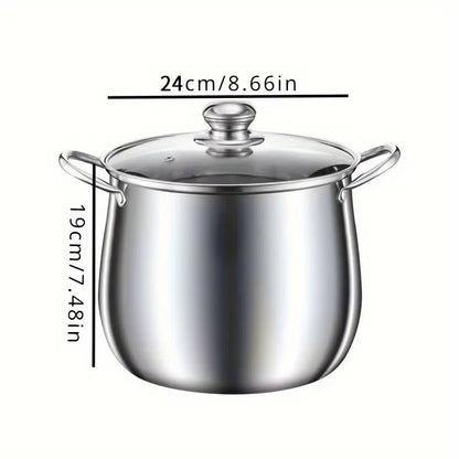 Stainless Steel Soup Pot - Large Capacity, Induction Ready - EmporiumForAll