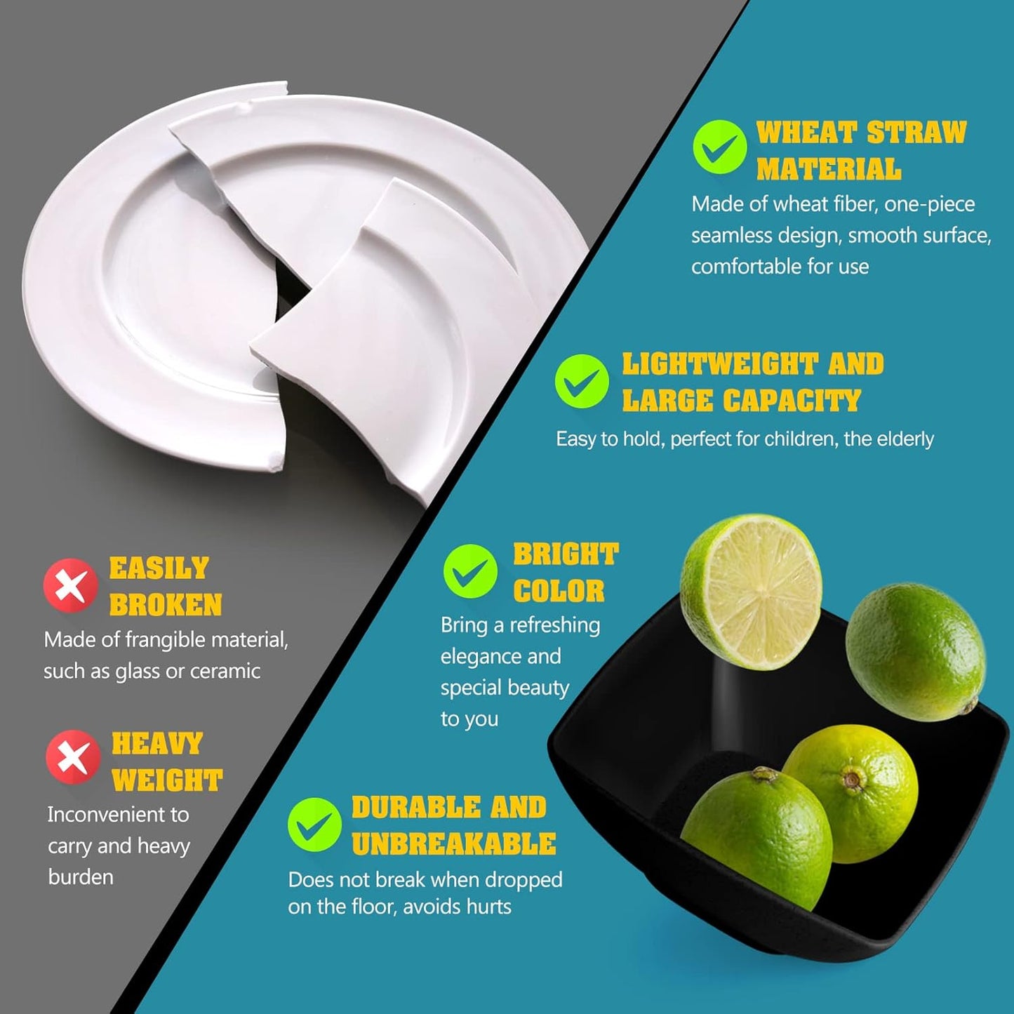 Unbreakable Wheat Straw Dinnerware - 56 Pieces - EmporiumForAll