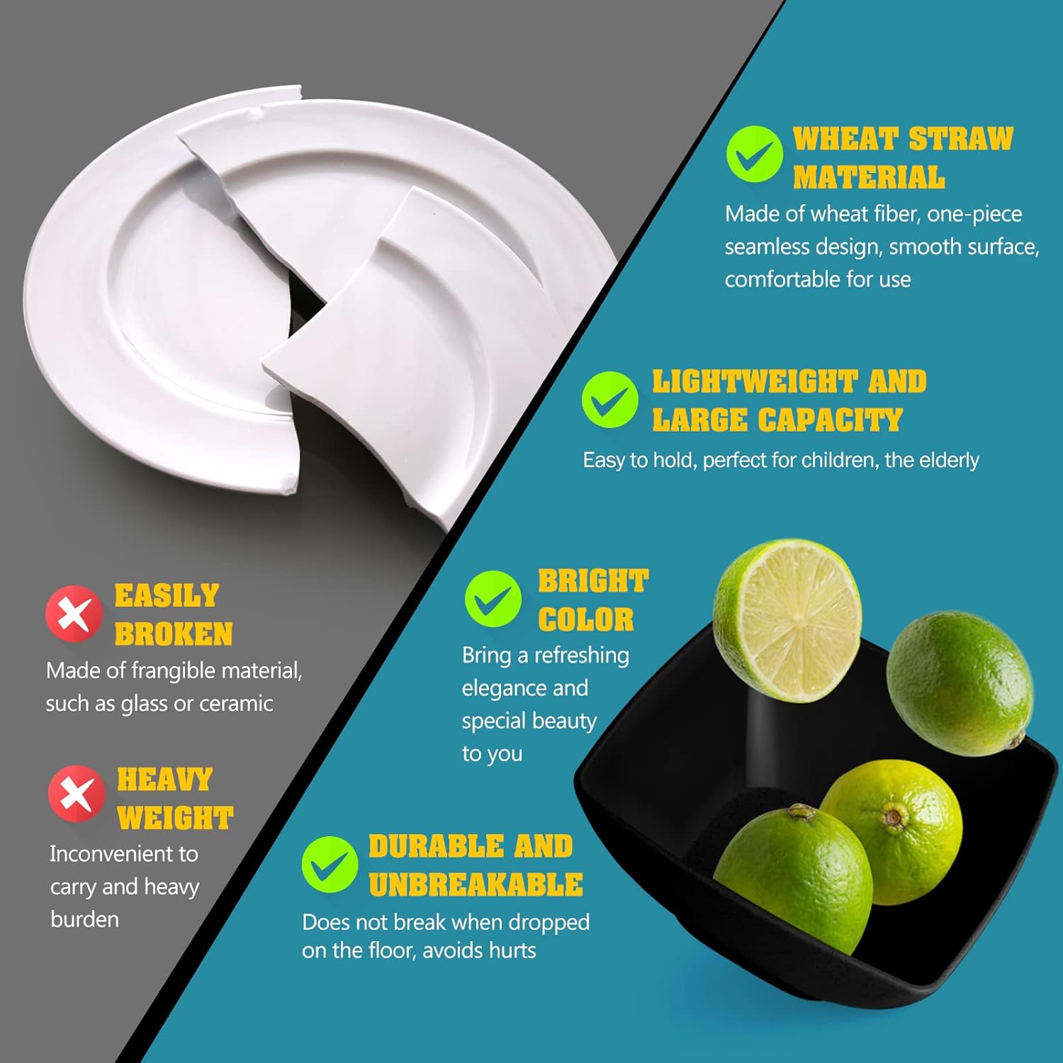 Unbreakable Wheat Straw Dinnerware - 56 Pieces - EmporiumForAll