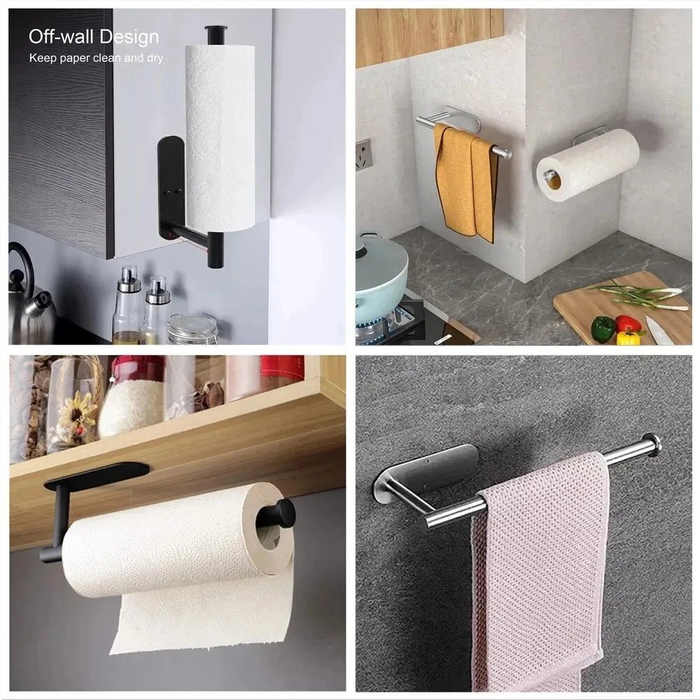 Under Cabinet Kitchen Paper Towel Holder Self - Adhesive Rack - EmporiumForAll