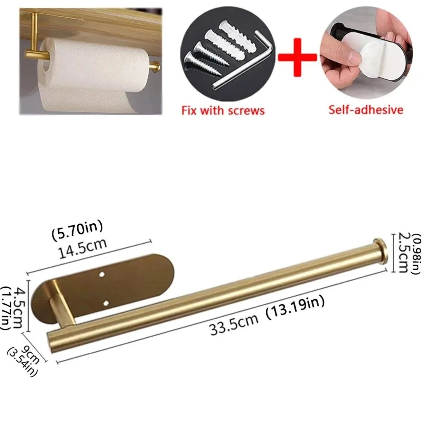 Under Cabinet Kitchen Paper Towel Holder Self - Adhesive Rack - EmporiumForAll